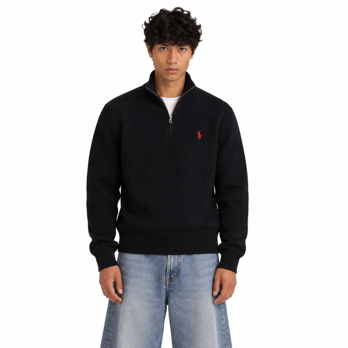 Cotton Quarter Zip Pullover