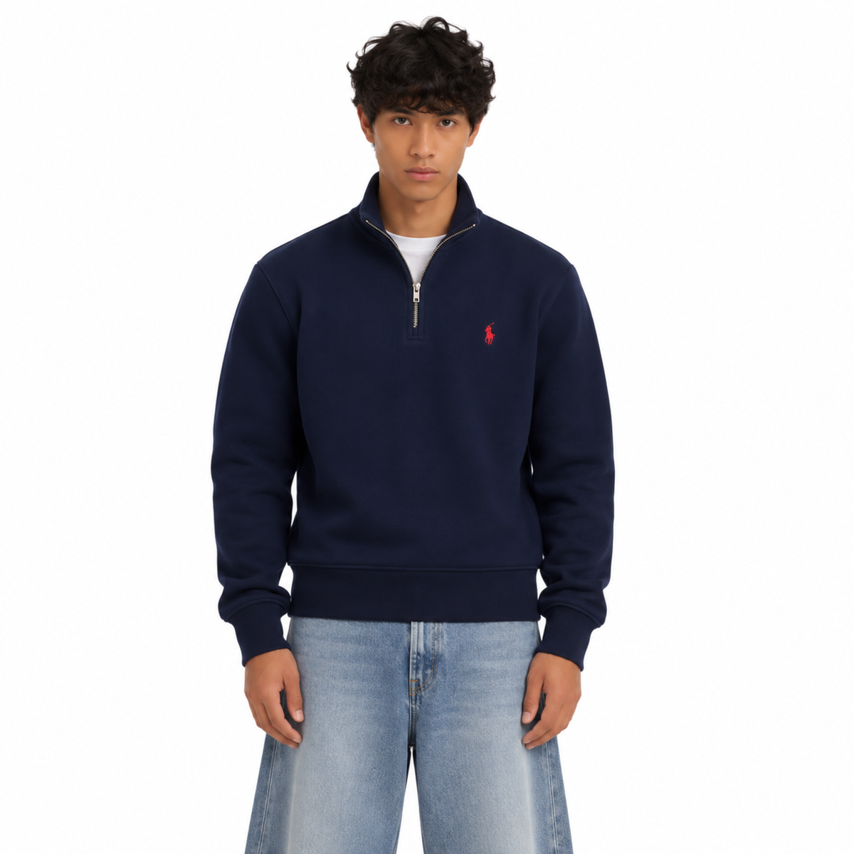 Cotton Quarter Zip Pullover